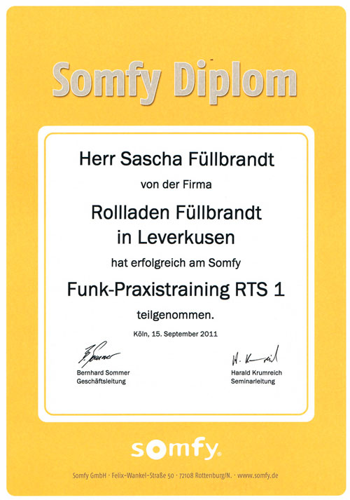 Somfy Fortbildung Somfy Fortbildung